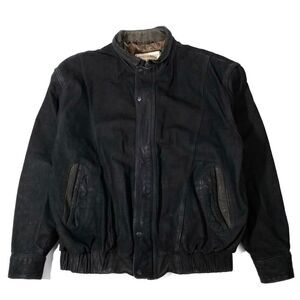 VINTAGE 80's Members Only Classic Aviator Military Bomber Jacket Mens 1X Black